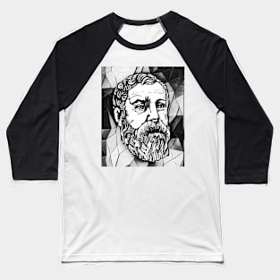 Hero of Alexandria Black and White Portrait | Hero of Alexandria Artwork 9 Baseball T-Shirt